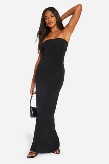 Bandeau Beaded Cut Out Back Maxi Dress black