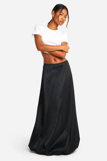 Structured Puff Ball Maxi Skirt black