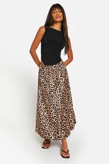 Leopard Puff Ball Maxi Skirt leopard