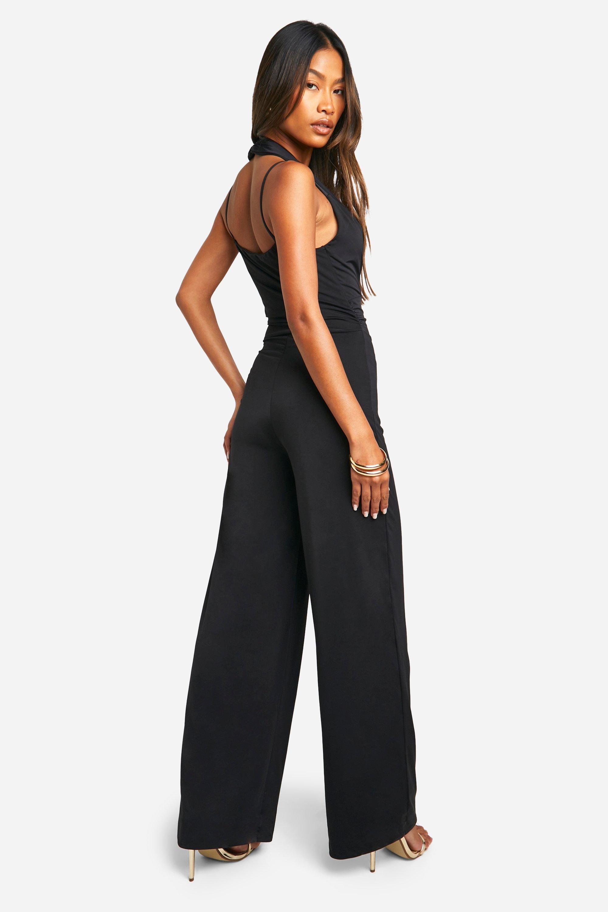 Plunge Wide Leg Jumpsuit