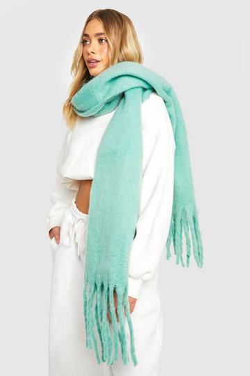 Chunky Oversized Fringe Scarf aqua