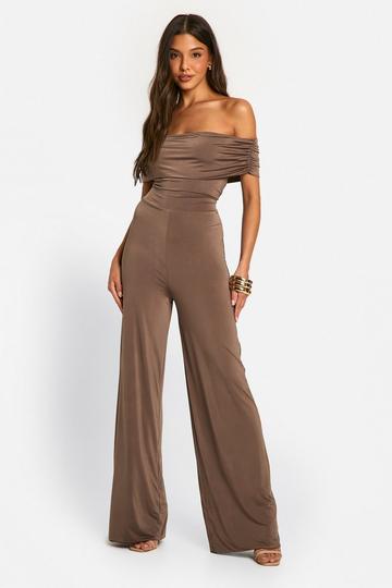 Bardot Wide Leg Jumpsuit mocha