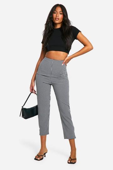 Tall Seersucker Gingham Capri Pants black