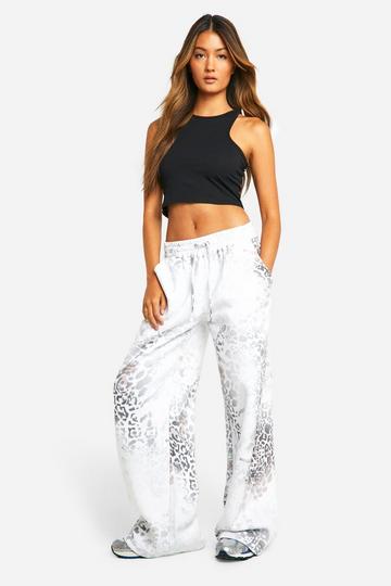 Multi Leopard Print Straight Leg Jogger