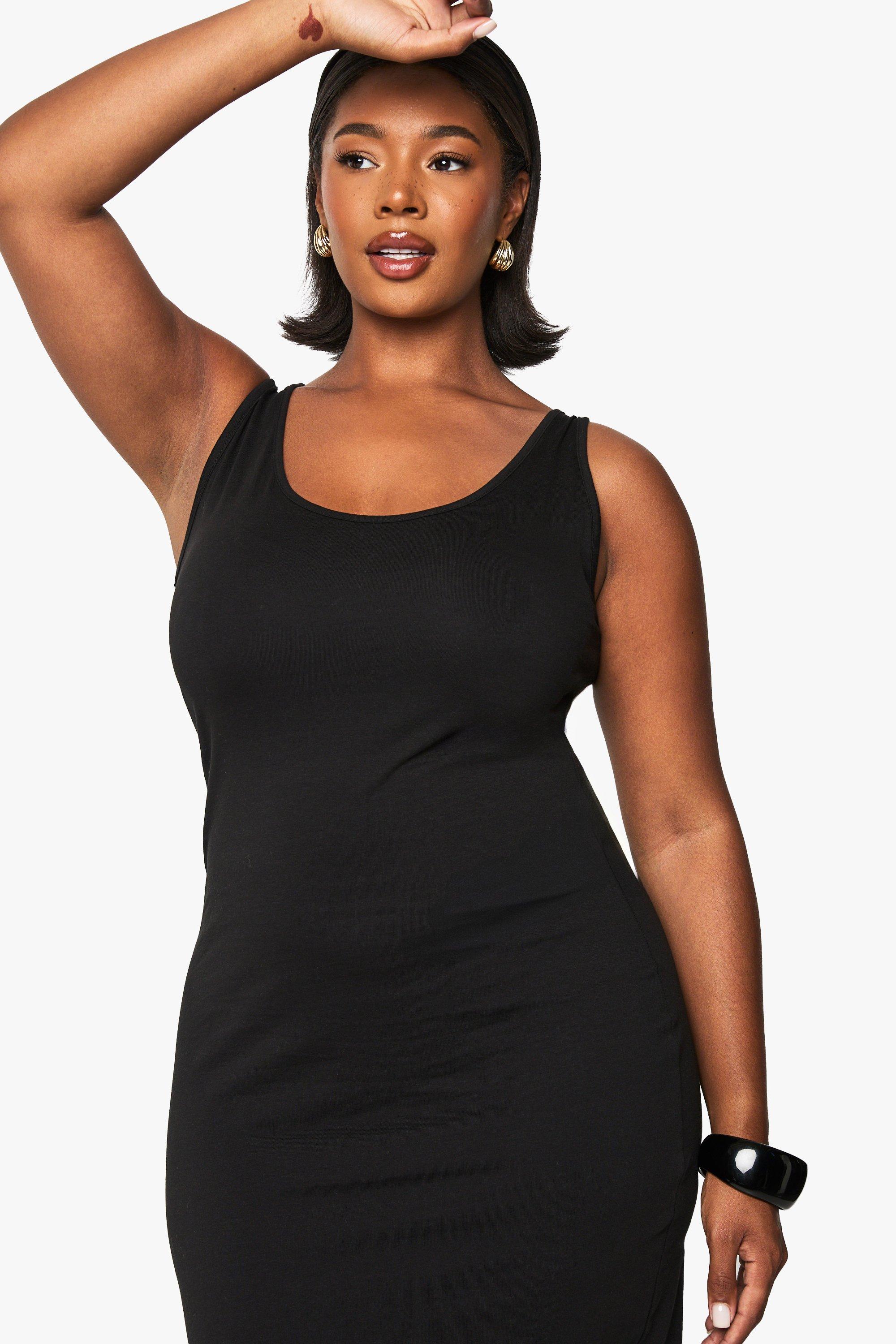 Boohoo Women s Basic Scoop Neck Maxi Dress Black