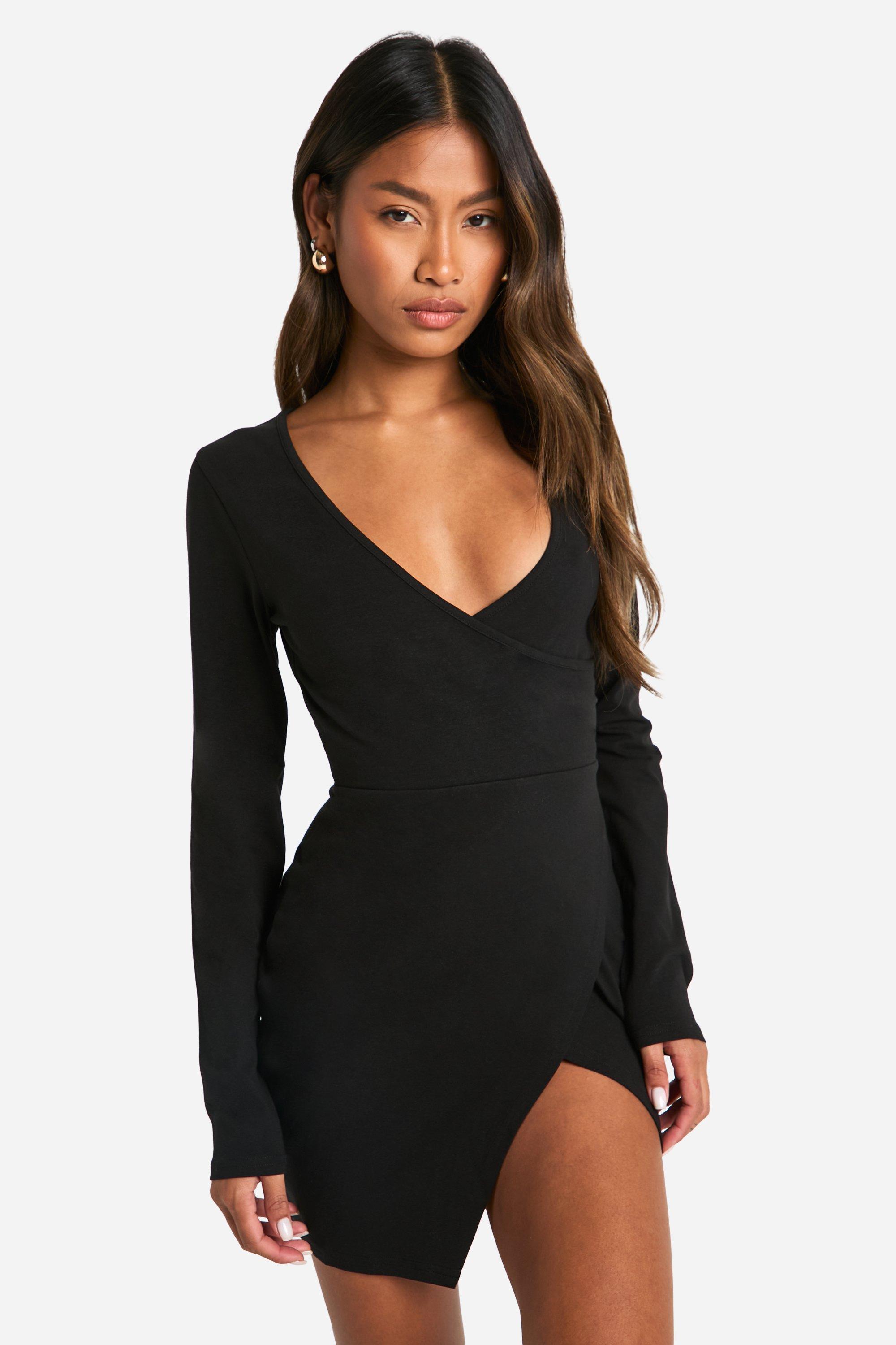 Wrap Front Mini Dress | boohoo USA