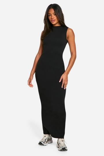 Turn Over Neck Maxi Dress black