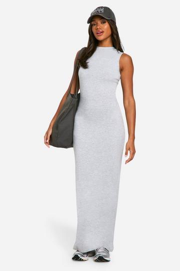 Maxi Jurk Met Omgeslagen Hals grey