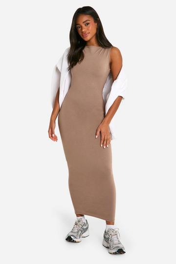 Basic Tan Midi Dress mocha