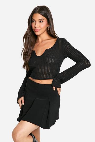 Black Texture Notch Front Top