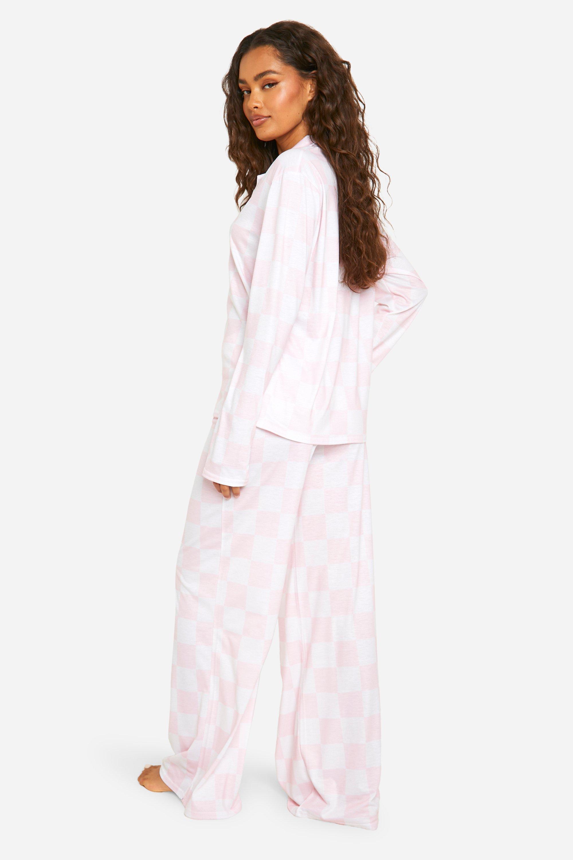 Checkerboard Shirt And Trouser Pyjama Set