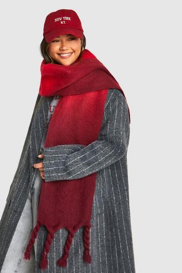 Ombre Oversized Brushed Scarf red