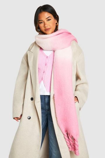 Ombre Oversized Brushed Scarf pink