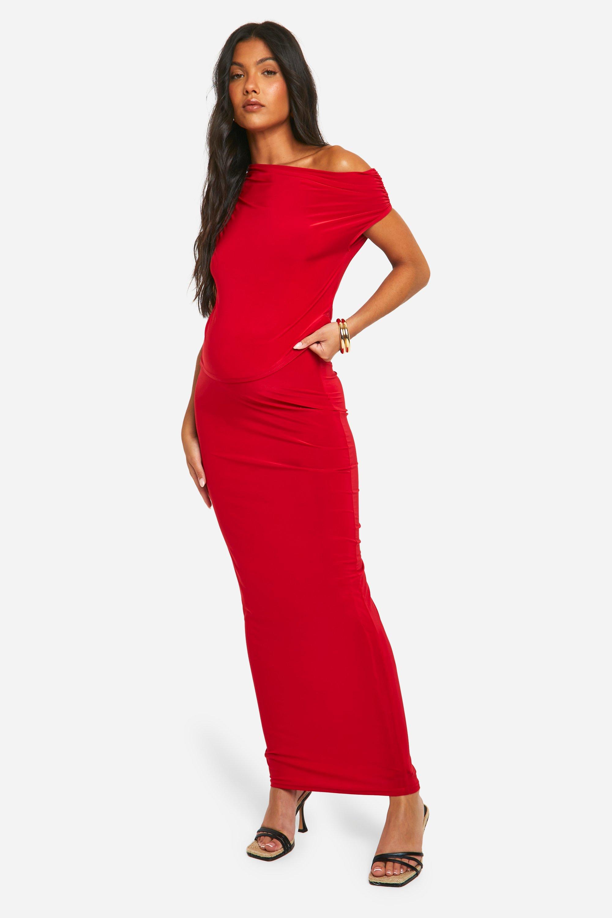 Maternity Slinky Maxi Skirt boohoo