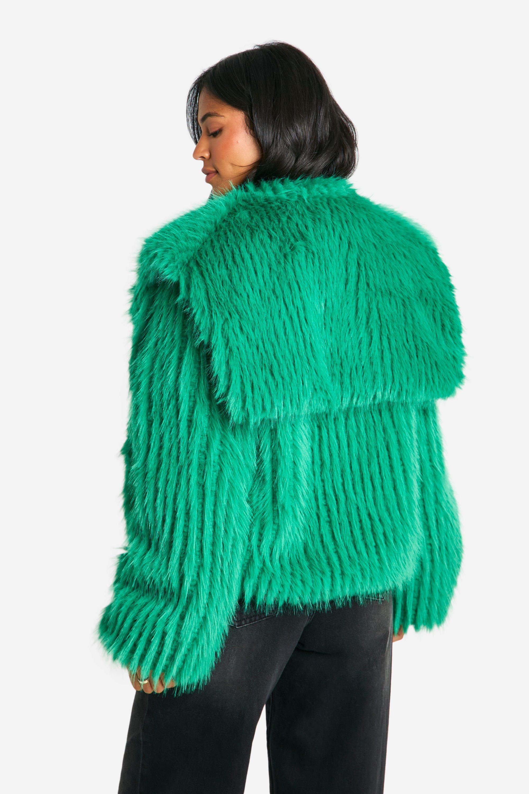Tall Oversized Collared Faux Fur Jacket