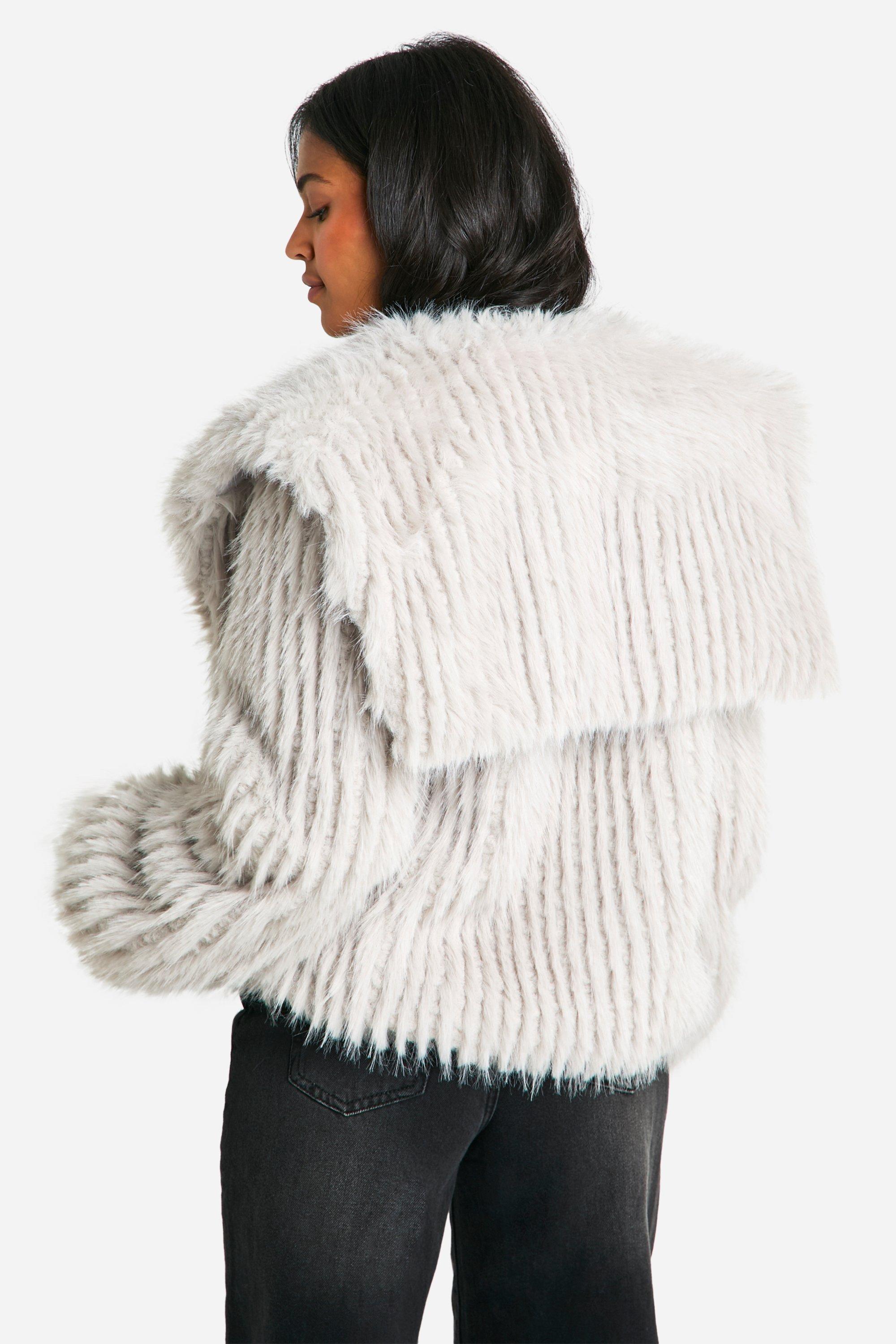 Fur jacket boohoo hotsell