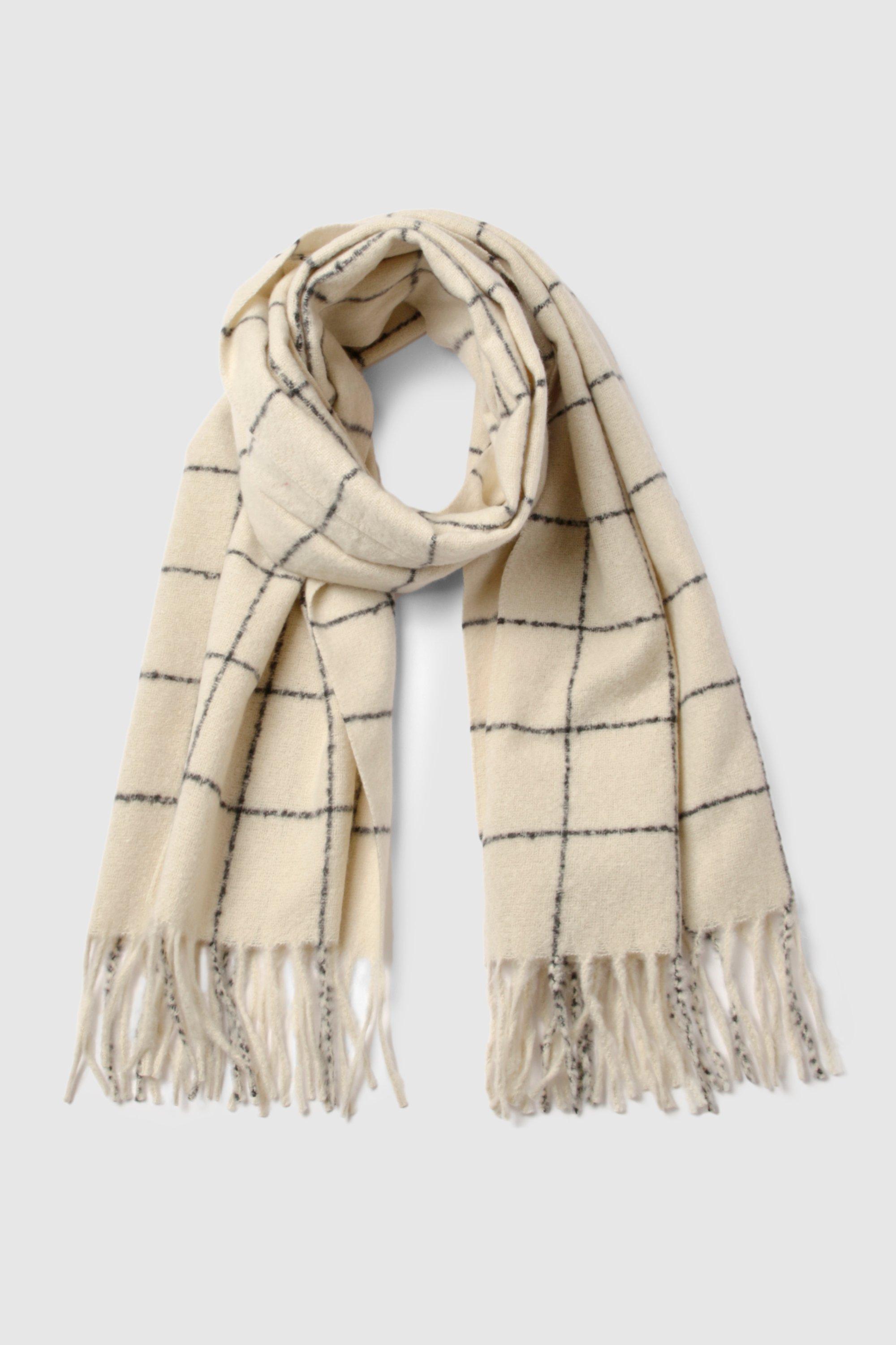 Cream check scarf discount