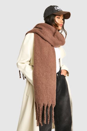 Chunky Oversized Fringe Scarf mocha