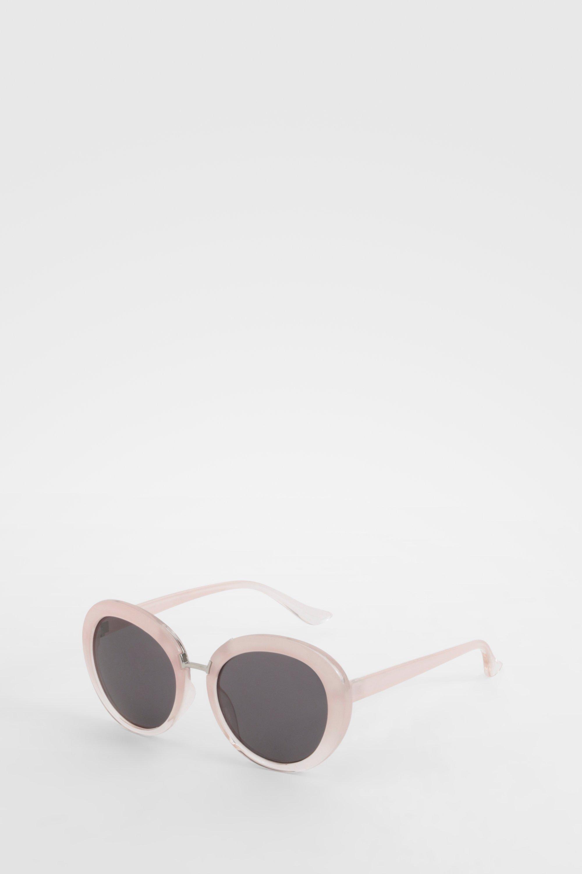 Boohoo Women s Pink Marble Round Shape Sunglasses Pink