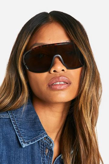 Tortoise Shell Oversized Sunglasses brown