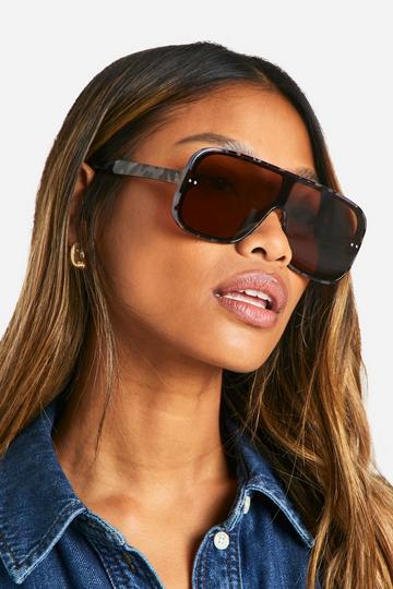 Leopard Aviator Sunglasses brown