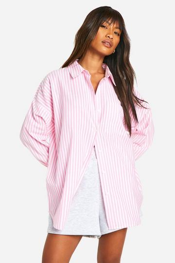 Stripe Oversized Shirt pink