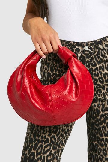 Red Knot Handle Slouchy Grab Bag red