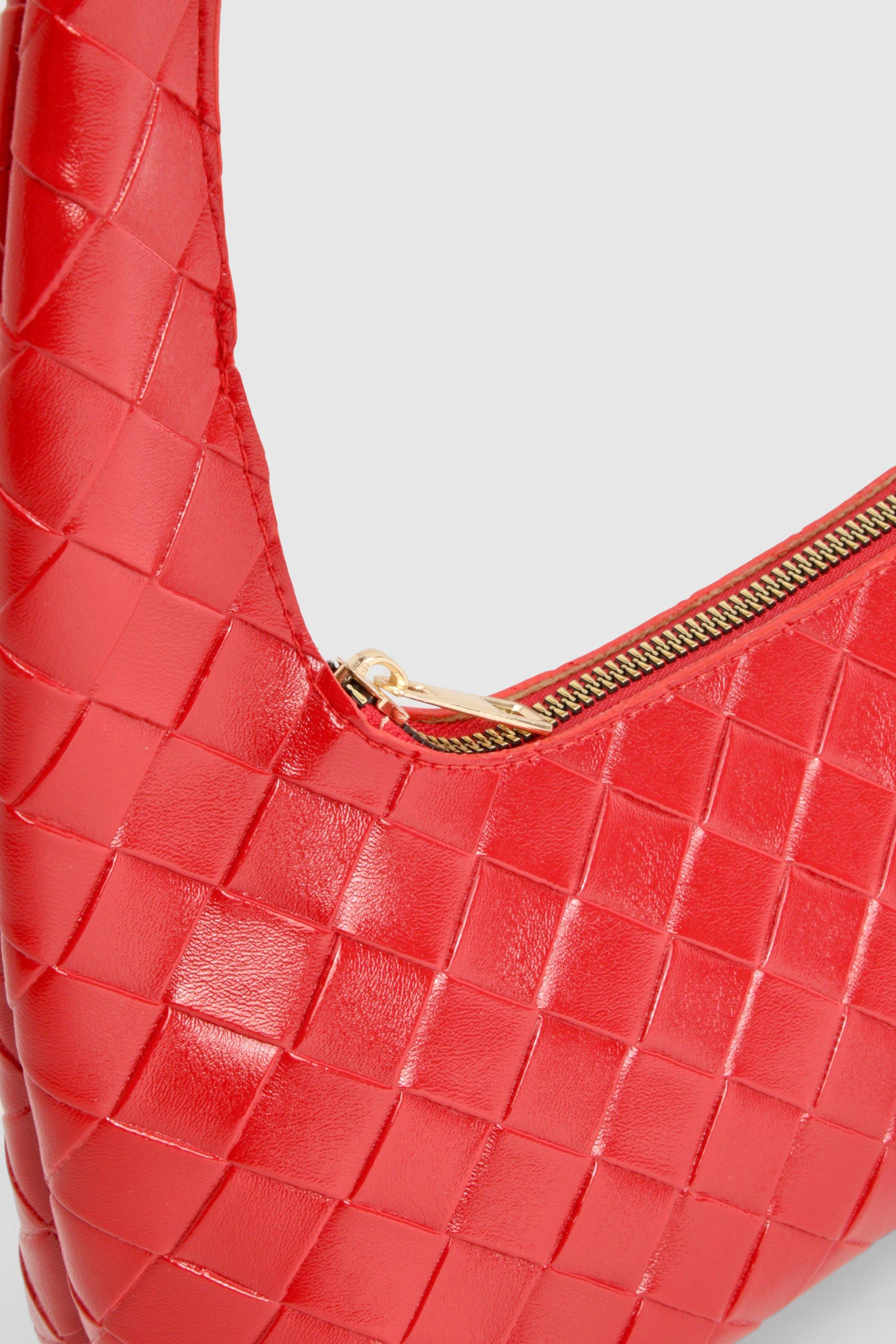 Red Woven Shoulder Bag