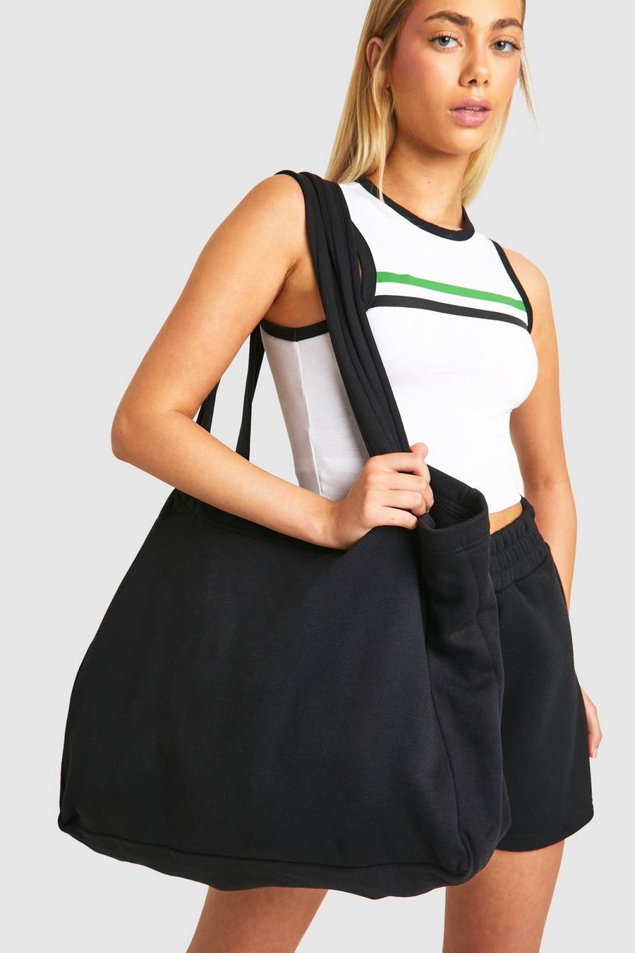 Black Oversized Shopper Tote Bag image number 1