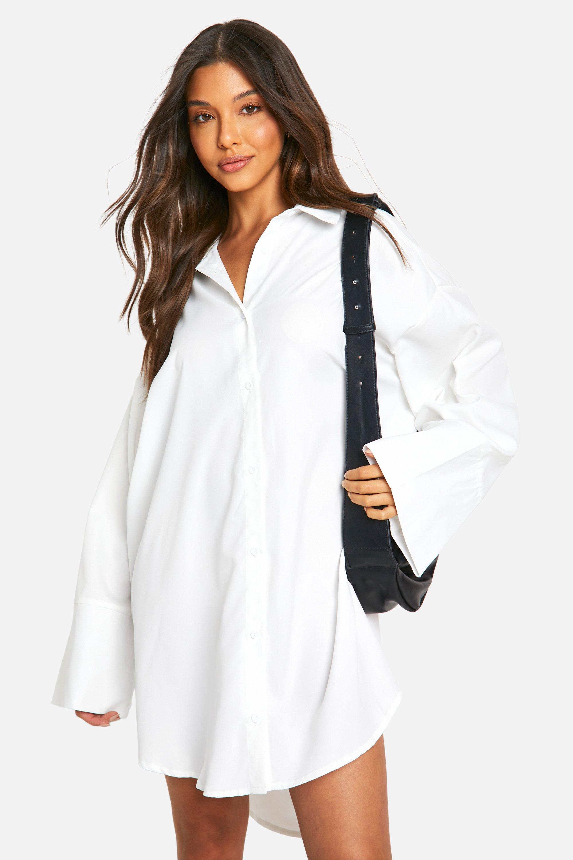 Boohoo Women s Wide Sleeve Shirt Dress