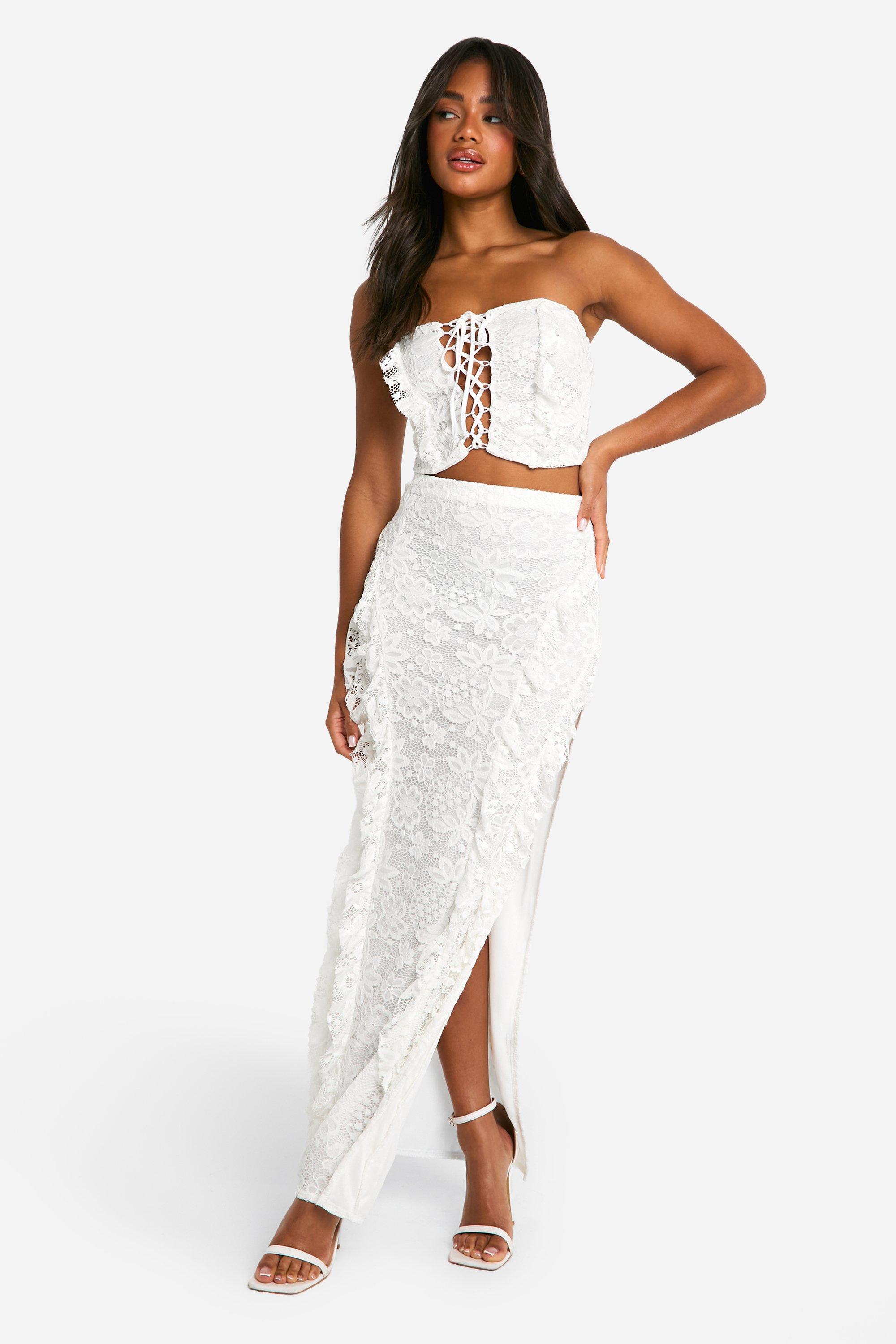 High low lace top sale