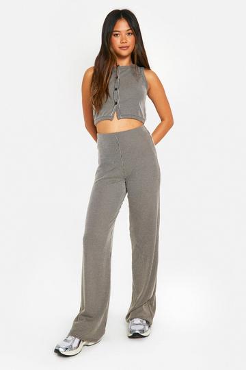 Contrast Rib Trousers stone