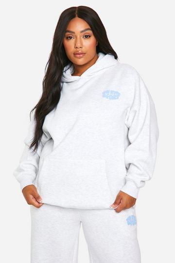 Plus Dsgn Studio Sport Puff Print Oversized Hoodie ash grey