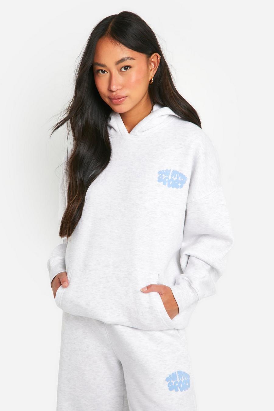 Ash grey Dsgn Studio Bubble Sports Club Oversized Hoodie  image number 1