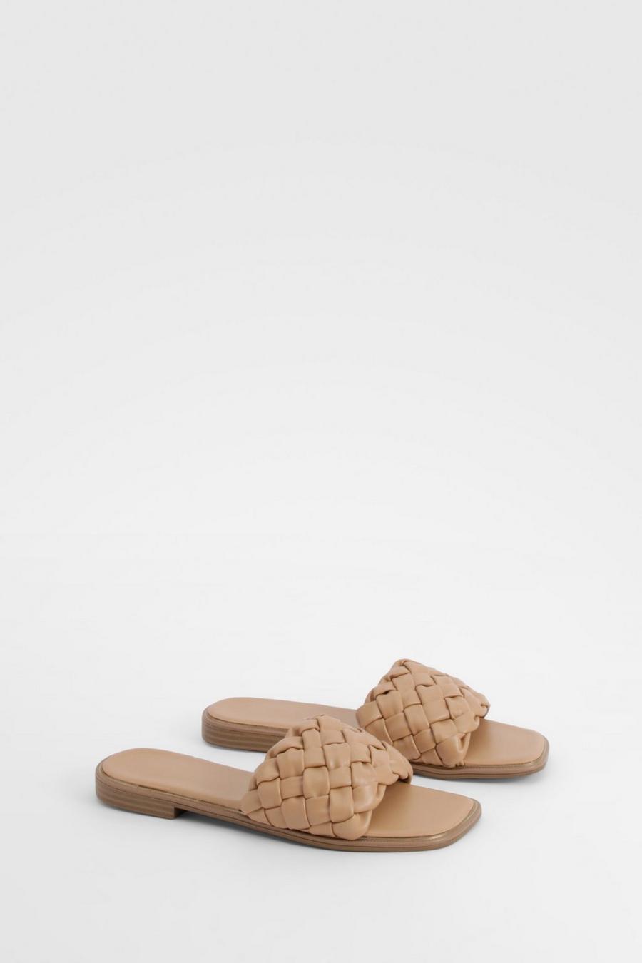 Nude Woven Front Sandals