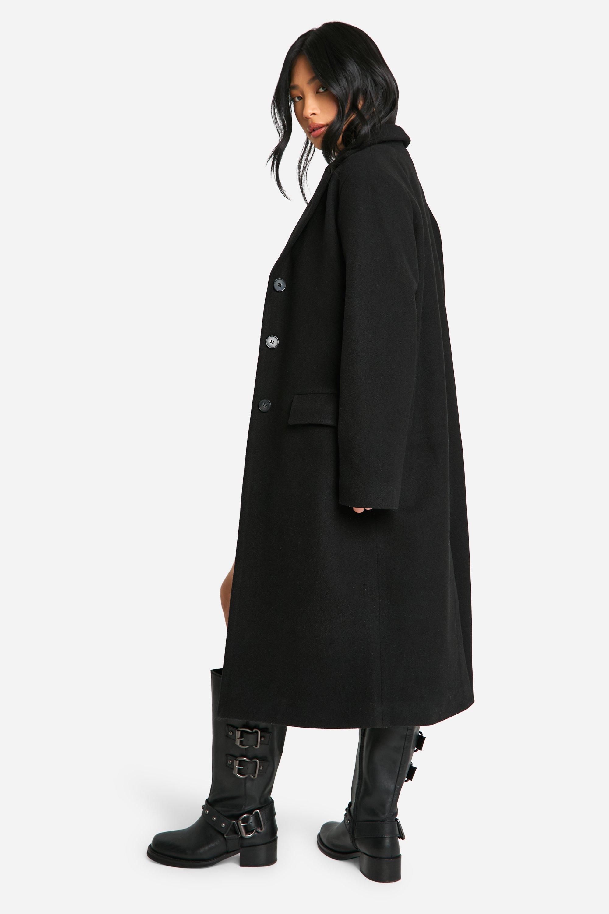 Petite wool coat black online