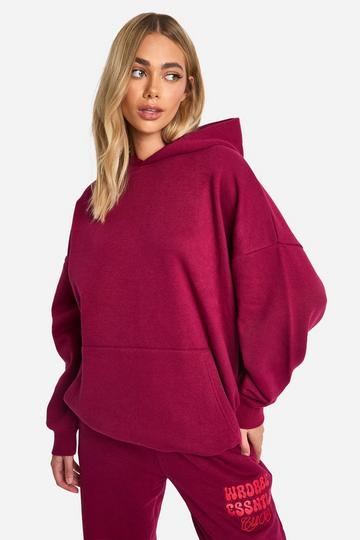 Wardrobe Essentials Bubble Oversized Hoodie burgundy