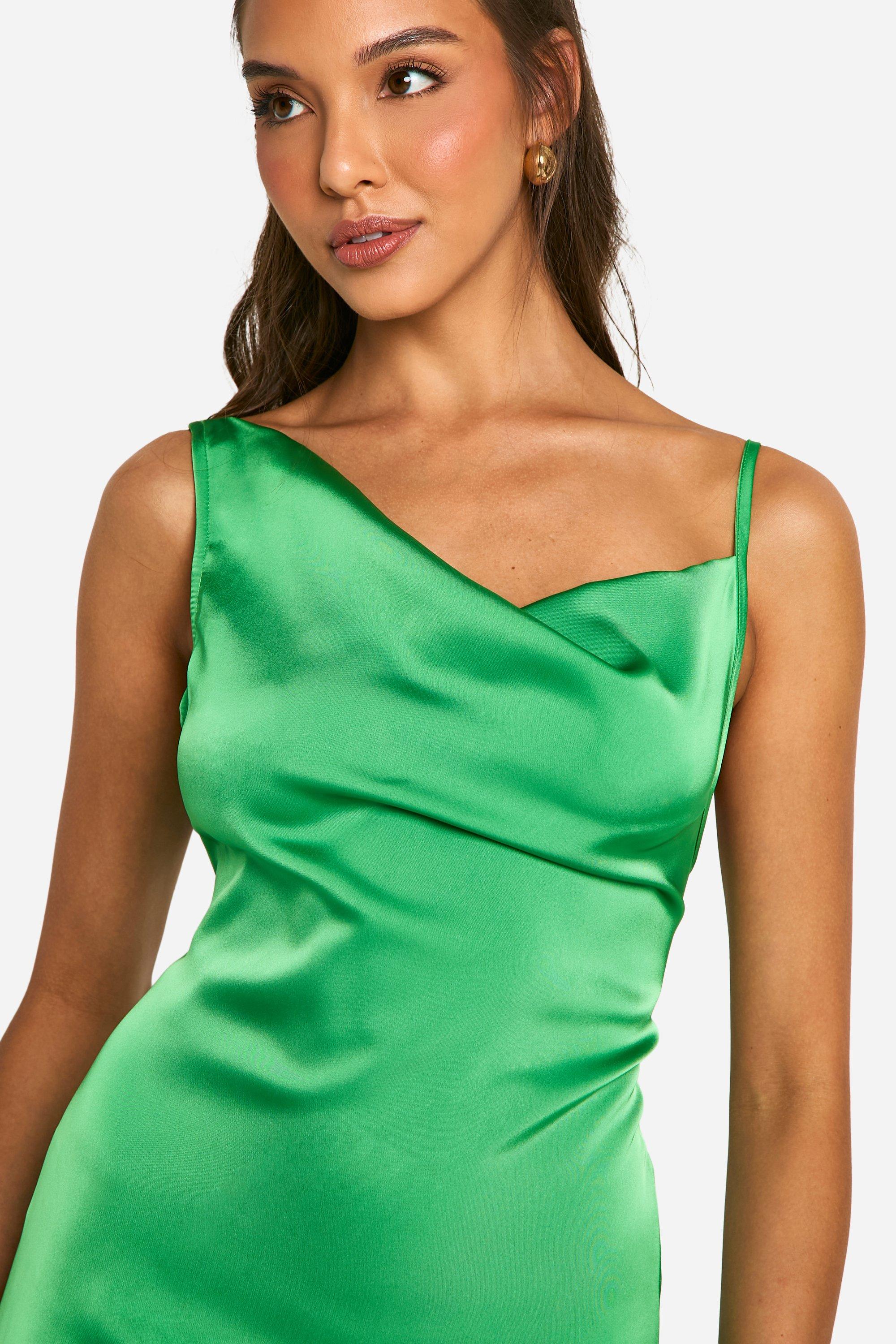 Satin Chiffon Frill Hem Maxi Dress boohoo IE