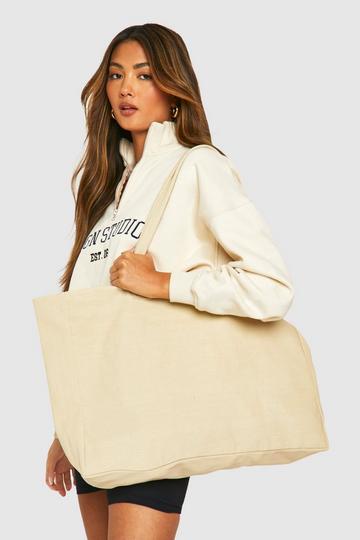 Oversized Canvas Tote Bag stone