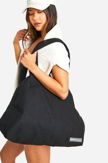 Black Wardrobe Essentials Canvas Cotton Tote Bag