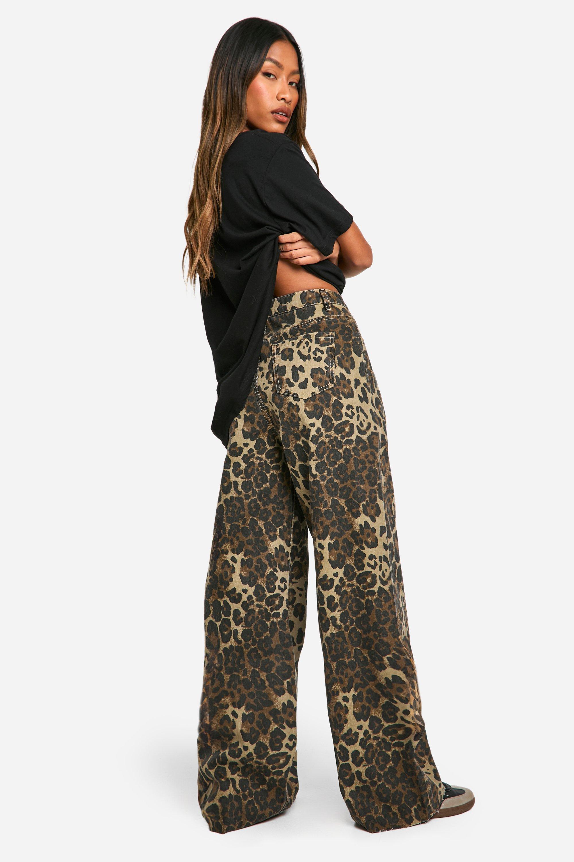 ZhiHiMeRi Women's Beige Leopard Print Long Sleeve and Pants