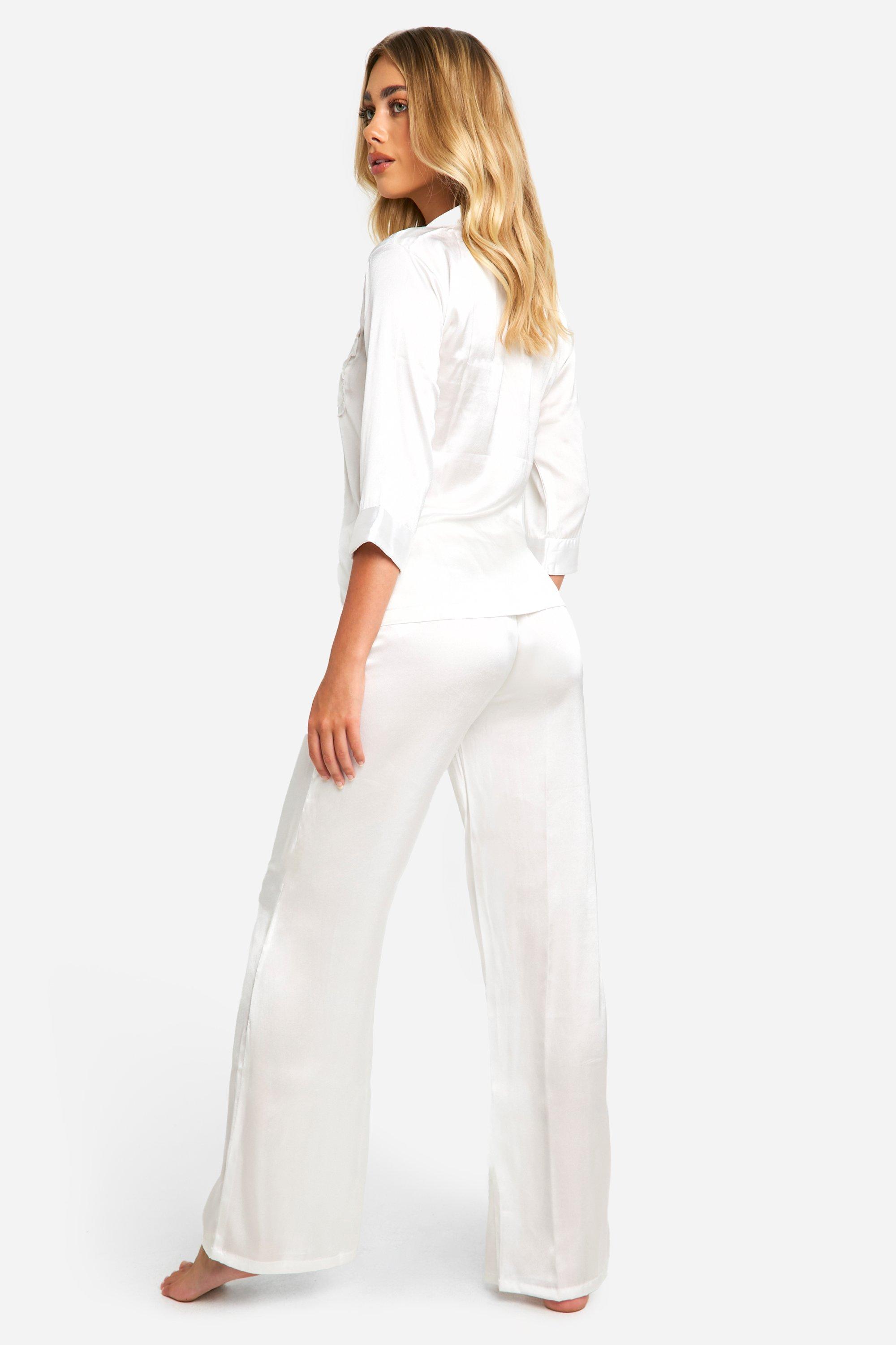 Boohoo Women s I Do Motif Bridal Pyjama Set White