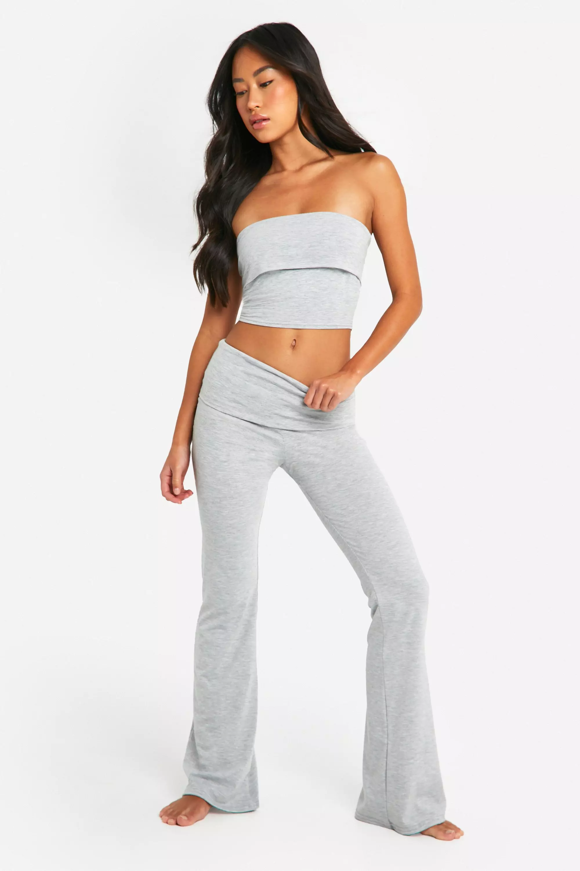 Ash grey Super Soft Folded Waist Lounge Trouser   alternative image