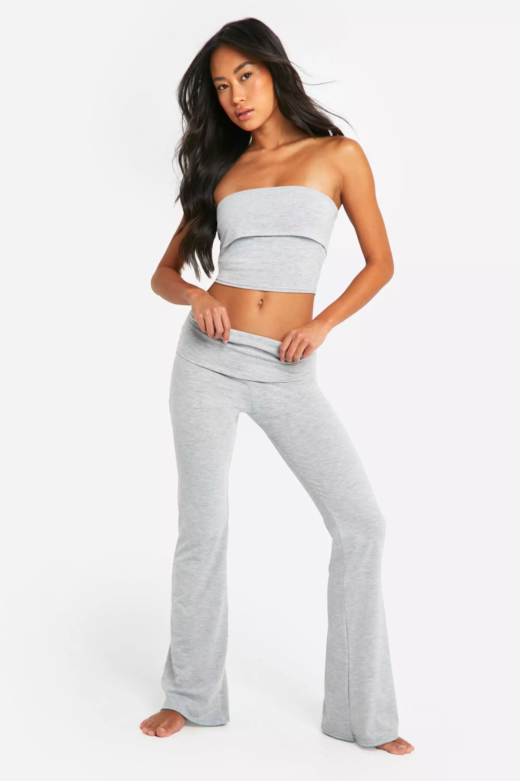 Ash grey Super Soft Folded Waist Lounge Trouser   alternative image