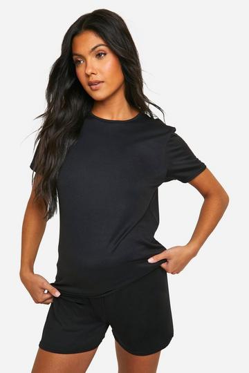 Black Maternity Super Soft T-shirt And Short Pyjama Set