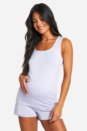 Maternity Super Soft Vest And Short Loungewear Set pink