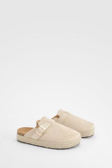 Closed Toe Espadrille Detail Clog beige