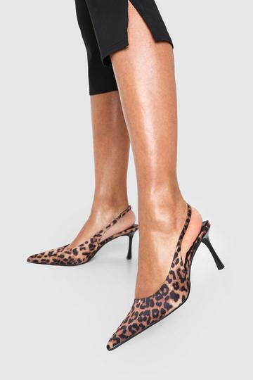 Multi Leopard Slingback Court Heels