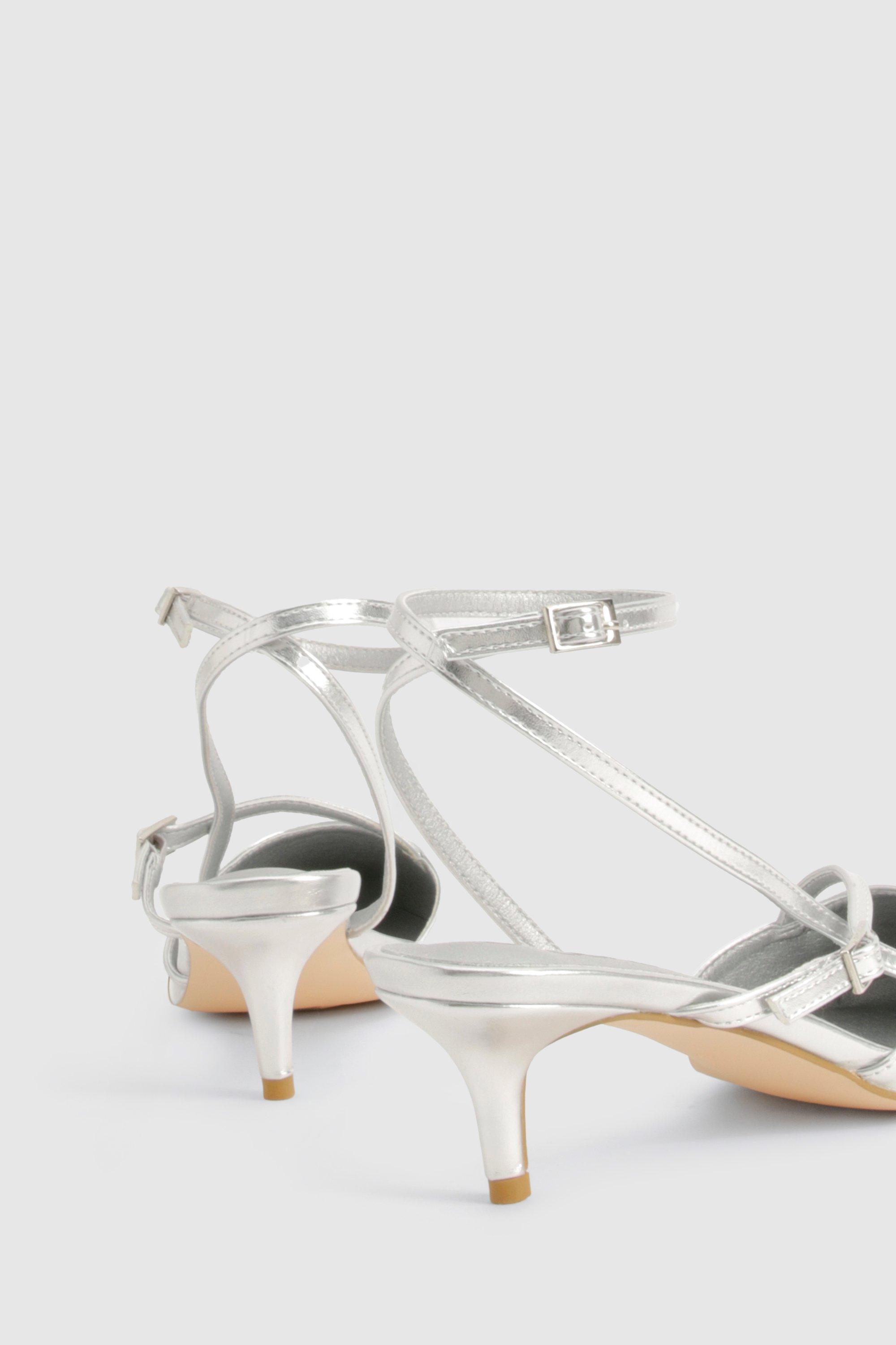 Kitten heel with strap clearance
