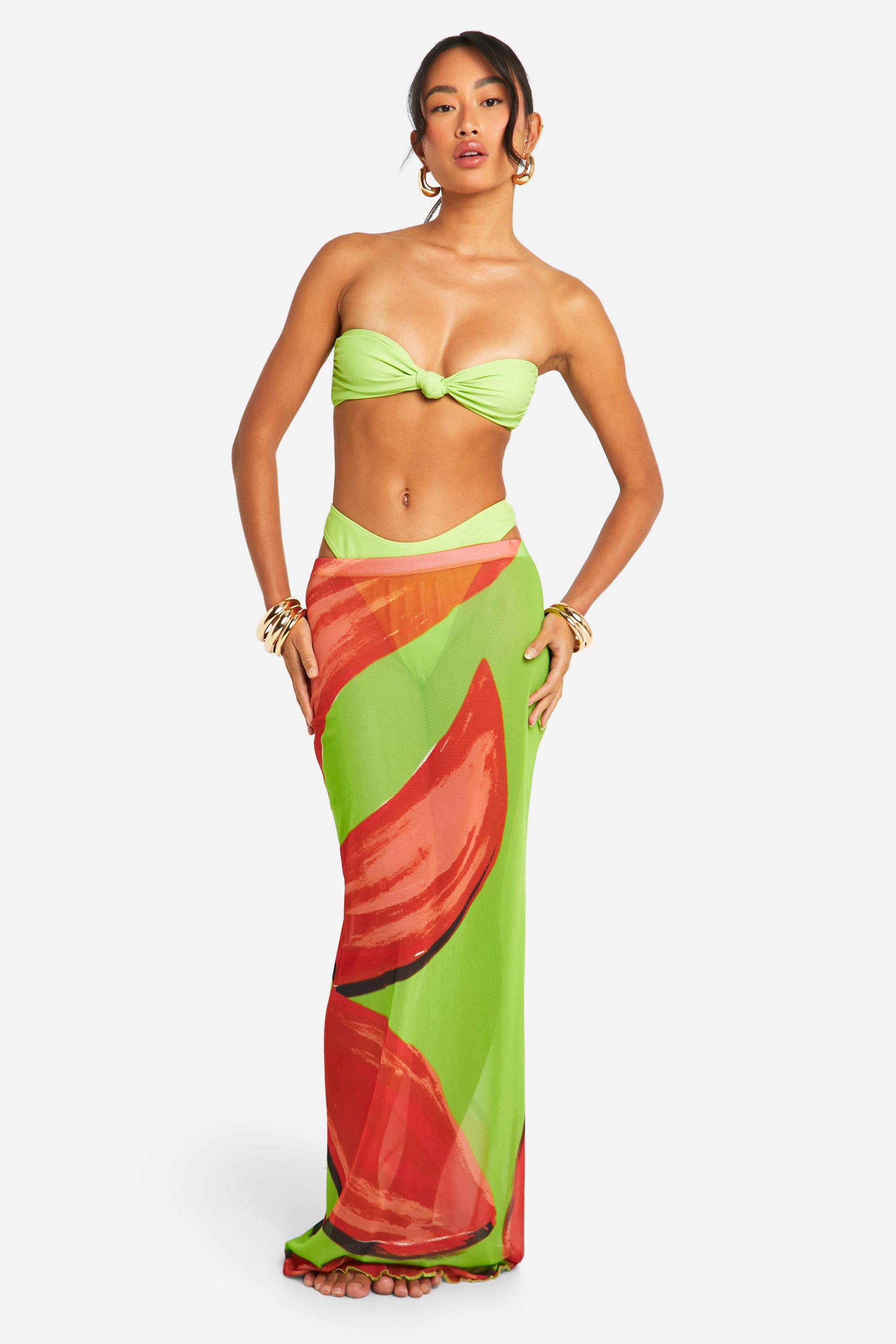 Knotted Bandeau Bikini Set boohoo UK